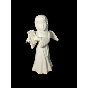13in Tall Porcelain Harp Angel